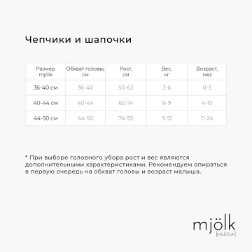 Чепчик Mjölk Пчёлки