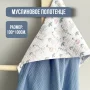 Муслиновое полотенце Babyshowroom, 100х100 см., Лютики/голубой