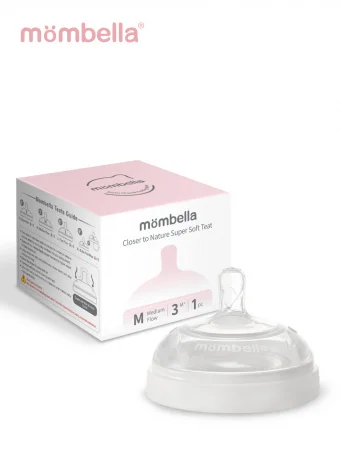 Соска Mombella для широкой бутылочки Wide Neck, размер M, белая.