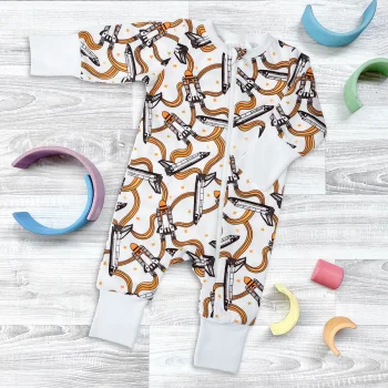 Утеплённый комбинезон с открытой ножкой Mjölk Sleep and Play Ракеты 