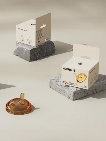 Сменная соска для поильника Heorshe, Коричневая, 1 шт