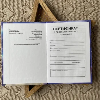 Сертификат прививок "Мышка в космосе мальчик"