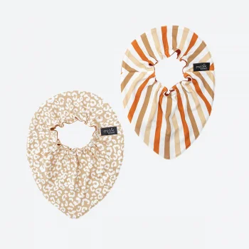 Сет из 2х нагрудников Mjölk Mini Sand Leopard/Полоска