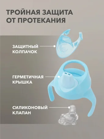 Поильник Twistshake Mini Cup 230 мл. Пастельный синий (Pastel Blue). Возраст 4+m.