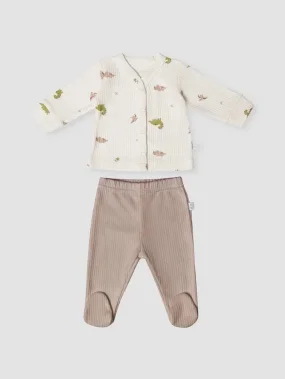 Комплект кофточка и ползунки "Дино"