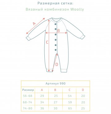Вязаный комбинезон Woolly, Джинс