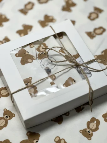 Набор "Мишутка" (Пеленальный кокон + Шапочка Узелок + Пеленка)