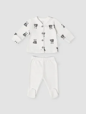 Комплект кофточка и ползунки "Панды"