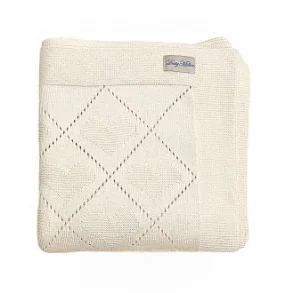 Плед вязаный Слоновая кость из органического хлопка