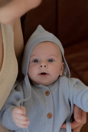 Шапочка Elf из хлопка вязаная, Небесная