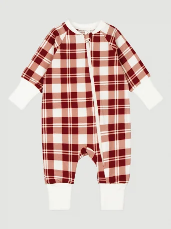 Комбинезон на манжетах Mjölk Sleep and Play Christmas Check, с рукавом реглан