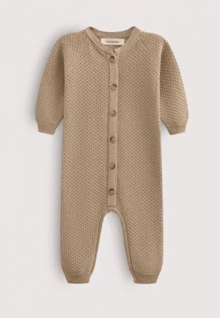 Вязаный текстурный комбинезон из хлопка Капучино