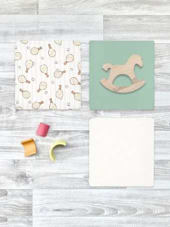 Сет из 3х пелёнок Mjölk Ping Pong/Magic Mint/Ecru