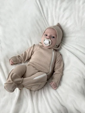 Комбинезон швы наружу на молнии Вафля RinaAmari Светлый кофе