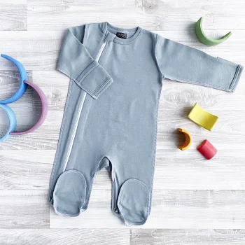 Комбинезон Mjölk Sleep and Play Baby Blue, швы наружу