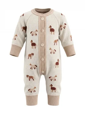 Вязаный комбинезон "Лошадки"