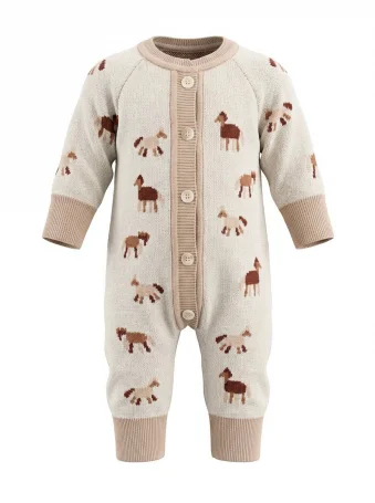 Вязаный комбинезон "Лошадки"