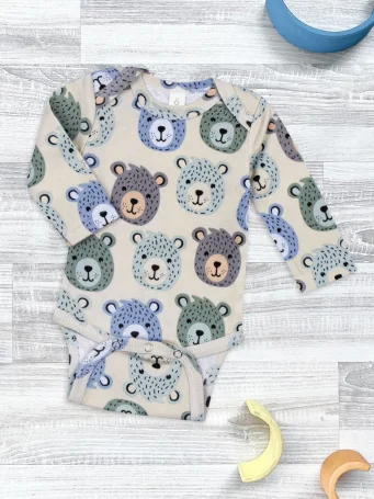 Боди Mjölk Grizzly Bears с длинным рукавом