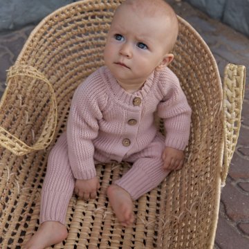 Комбинезон классический из меринос-кашемира, Пудровый