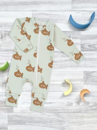 Комбинезон Mjölk Sleep and Play Submarines, на манжетах