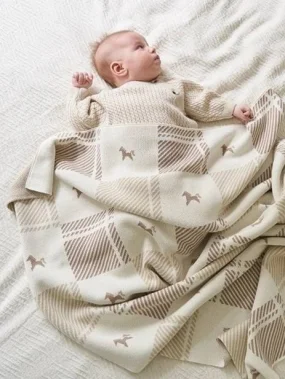 Плед детский Лошадки, Кремовый