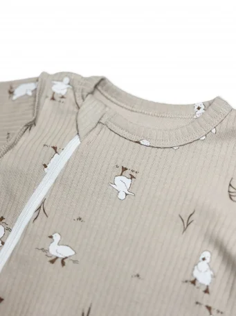 Комбинезон швы наружу на молнии RinaAmari Утята, в рубчик Св.кофе