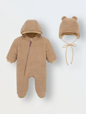 Комбинезон и шапка из шерпы Teddy, Сливочный