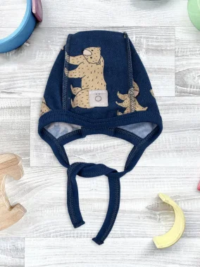 Утеплённый чепчик Mjölk Бурые мишки