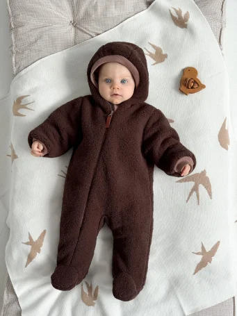 Комбинезон и шапка из шерпы Teddy, Шоколад
