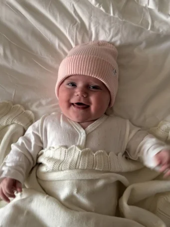 Набор из 3х предметов (кардиган розовый, пинетки розовые, шапочка розовая.), Розовый