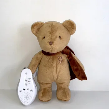 Мишка в шарфе Drёma BabyDou с белым и розовым шумом, Карамельный