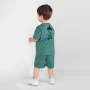 Комплект футболка и шорты, Серо-зелёный