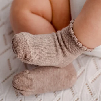 Носочки с окантовкой из хлопка, Какао