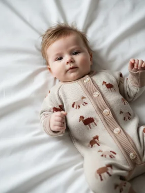 Вязаный комбинезон "Лошадки"