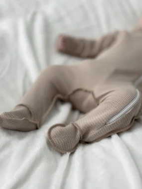 Комбинезон швы наружу на молнии Вафля RinaAmari Светлый кофе