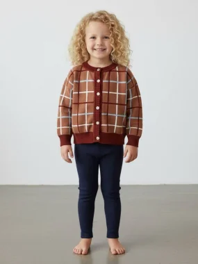 Кардиган вязаный, Клетка терракот