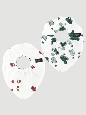 Сет из 2х нагрудников Mjölk Mini Брусника/Лягушки