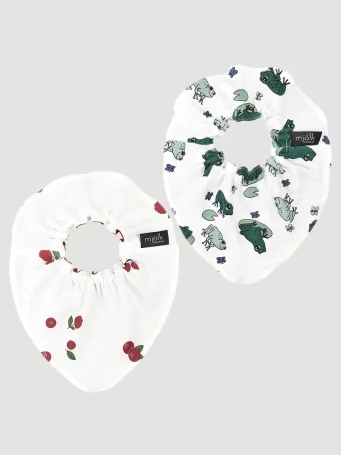 Сет из 2х нагрудников Mjölk Mini Брусника/Лягушки