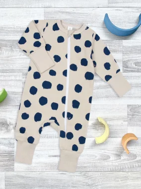 Утеплённый комбинезон с открытой ножкой Mjölk Sleep and Play Горошки