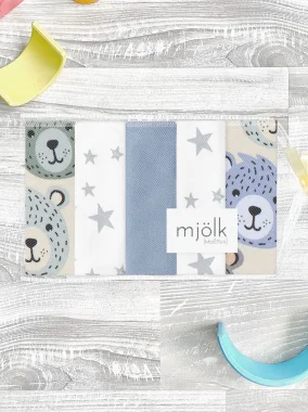 Набор платочков слюнявчиков Mjölk Grizzly Bears