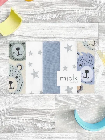 Набор платочков слюнявчиков Mjölk Grizzly Bears