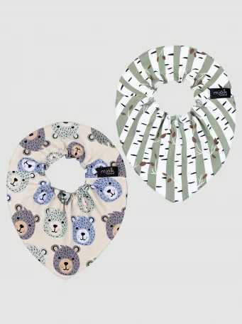 Сет из 2х нагрудников Mjölk Mini Birch Trees/Grizzly Bears