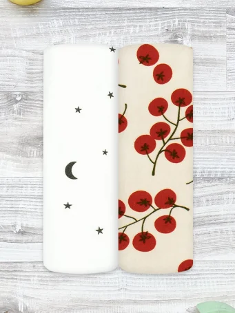 Сет из 2х пелёнок Mjölk Cherry Tomatoes/Ночное небо