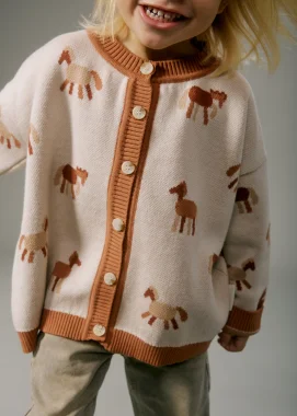 Кардиган вязаный, Лошадки
