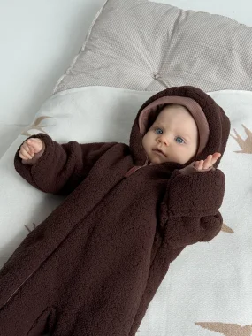 Комбинезон и шапка из шерпы Teddy, Шоколад