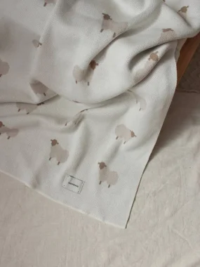Плед вязаный Loomknits Animal Sheeps, Кремовый