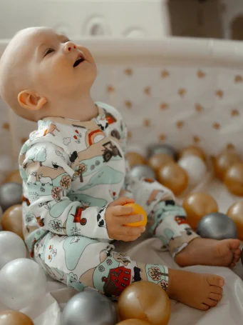 Комбинезон Mjölk Sleep and Play Ферма, на манжетах