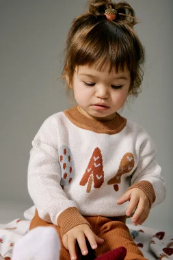 Джемпер вязаный "Деревья"