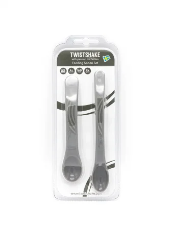 Ложки для кормления Twistshake (Feeding Spoon) в наборе из 2 шт. Пастельный серый (Pastel Grey). Возраст 4+m.