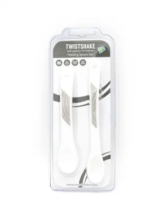 Ложки для кормления Twistshake (Feeding Spoon) в наборе из 2 шт. Белый (White). Возраст 4+m.